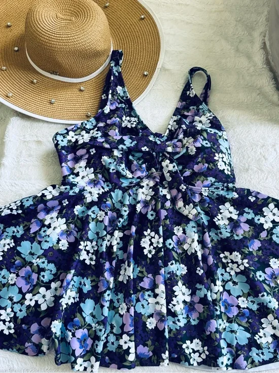 Floral Navy Purple Blue Sundress