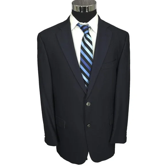 Hart Schaffner Max Gold Trumpeter‎ Blazer Jacket Mens 43R Blue Sports Coat Vent