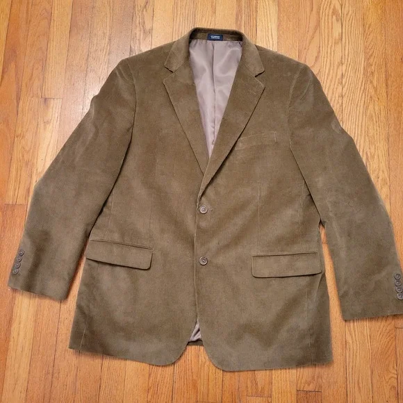 Saddlebred‎ Brown Corduroy Blazer Suit Jacket 44R Preppy Granola Earthy Twee