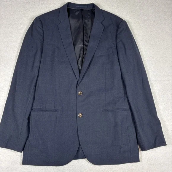 J. Crew Ludlow Tollegno 1900 Wool Navy Blue Semi Structured Blazer 42R Preppy