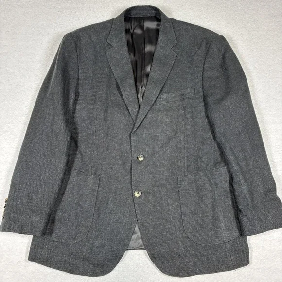 Rodd & Gunn Men's Gray Coat Blazer 2XL XXL Sports Fit Woven In Italy Wool Linen