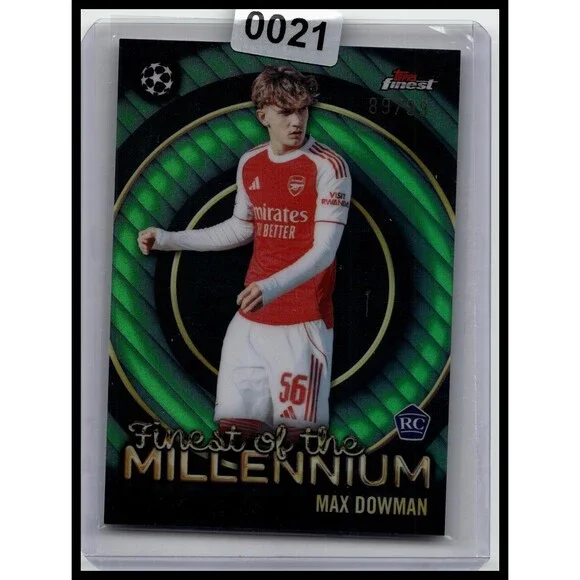 2025-26 Finest UEFA Max Dowman #FM-8 Arsenal FC Finest Millennium Green #/99