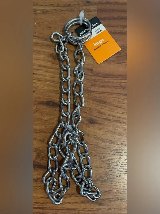 Champion Silver Large Choke Chain Dog Training Collar New