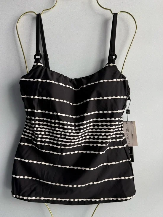 La Blanca Women’s Black & White City Lights Tankini Swim Top Size 6