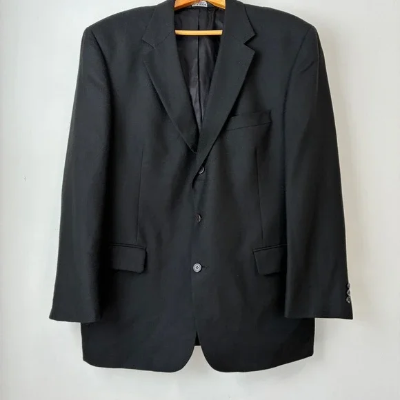 JOS. A. BANK‎ Signature Collection Mens Black Wool Cashmere Blazer Jacket 44R