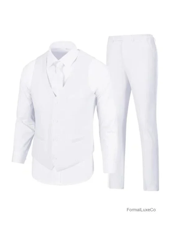 Slim Fit 2-Piece Men's Vest & Pants Suit Set for Wedding, Prom, Business