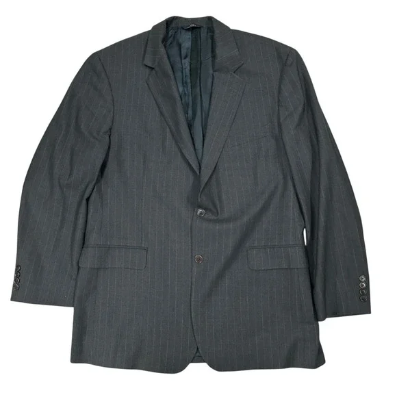 Brooks Brothers Blazer Mens 44L Long Gray‎ 346 Stretch Pinstripe Wool 2 Button