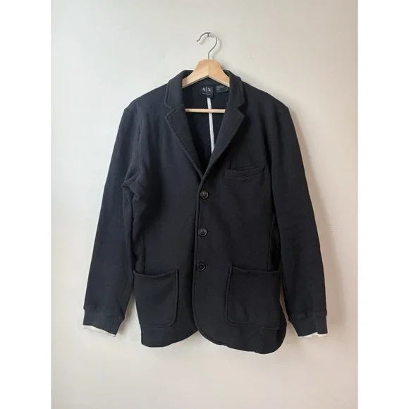 Mens Armani Exchange Cotton/Polyester Black Blazer Size Small
