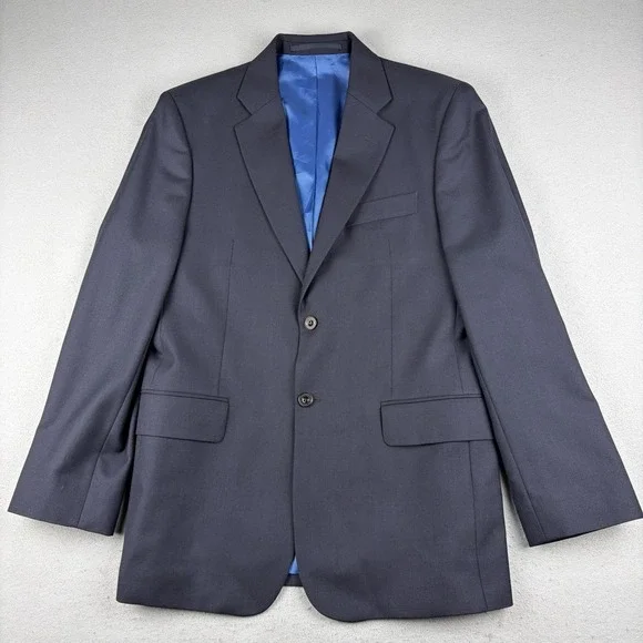 Harvie & Hudson Wool Blazer Men's 40R Navy Fine Worsted England