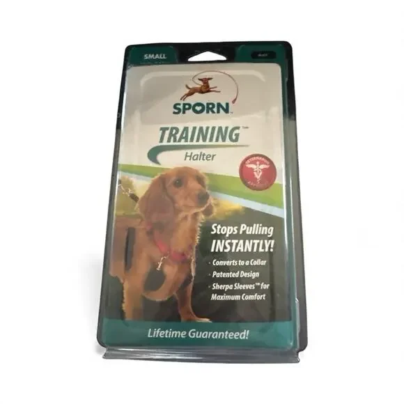 Sporn Training Halter No Pull Dog Harness Small Dogs Black neck 9-12 In