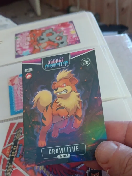 Pokemon Growlithe Trading Card - Orange, Yellow, Black