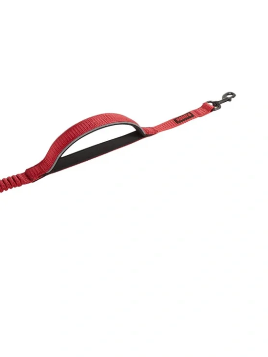 KONG Reflective Shock Absorbing Hands-Free Bungee Dog Leash -  6’ Red