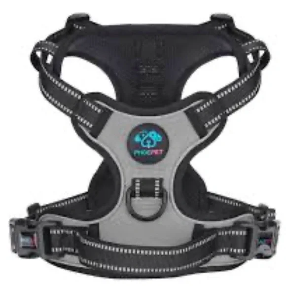 No-Pull Dog Harness - Black and Gray