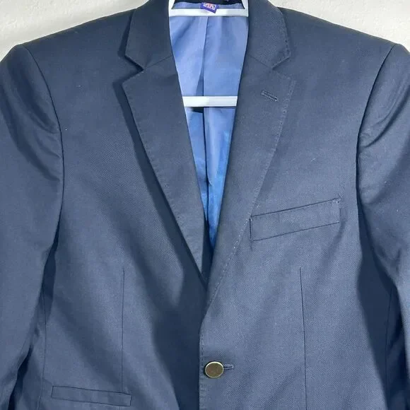 The Savile Row Co Sport Coat Mens 38S Navy Two Button Gold Buttons Notched Lapel