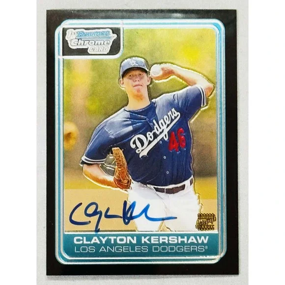 2006 Bowman Chrome Draft Picks Autograph #DP84 Clayton Kershaw Rookie Card MINT