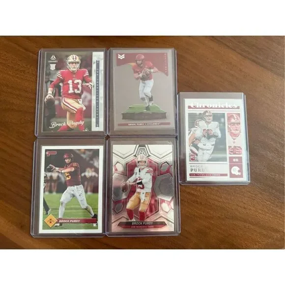 Panini Brock Purdy SF 49ers QB Lot‎ of 5 Football Cards Rookie 2022-2024