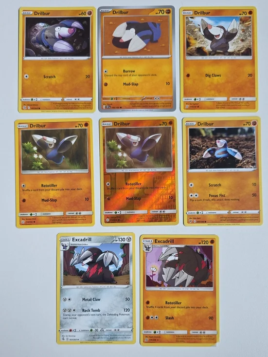 Pokemon Drilbur And Excadrill Trading Cards