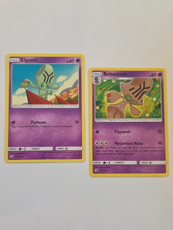 Pokemon Beheeyem And Elgyem Card