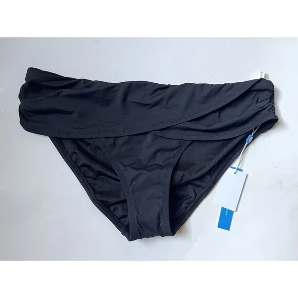 NWT Bleu Rod Beattie Kore Sarong Hipster Bikini Bottom Black 12