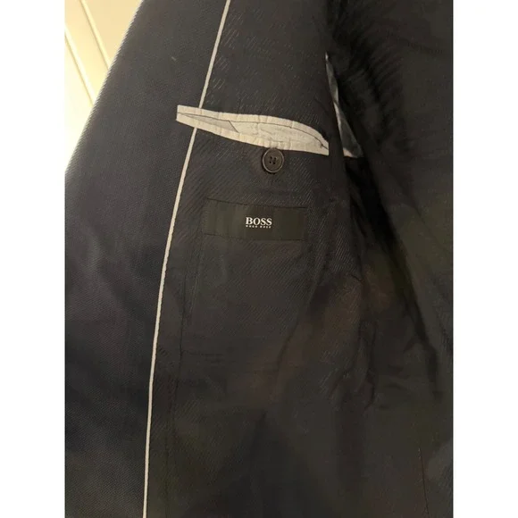 Hugo Boss James3/Sharp5 Mens Blazer Navy Blue Italian Wool Suit Jacket 40R 50