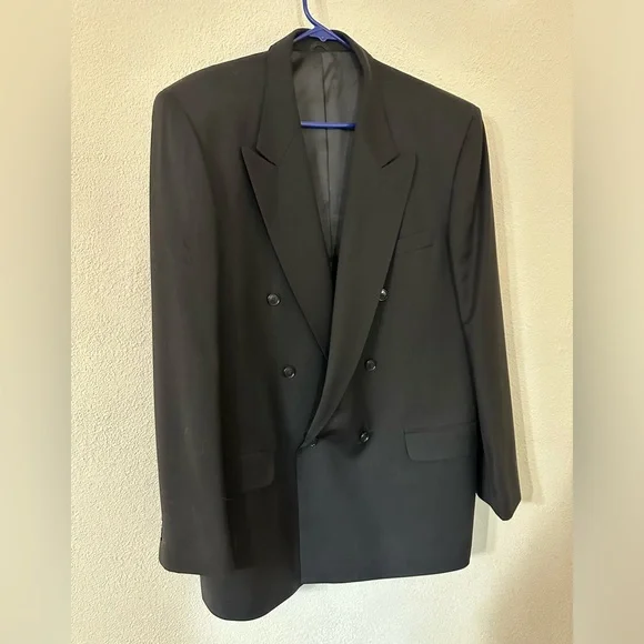 Franco Uomo Men’s 100% Wool Double breasted Suit Jacket Size 44L