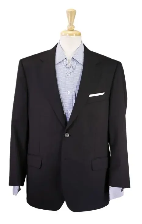 Brooks Brothers Black Metal Logo Buttons 2-Btn Wool Blazer Jacket 42S