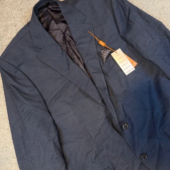 Tallia Valiant Mens 42R Classic Fit Blazer Jacket Navy Stretch VLTT1TEX0007