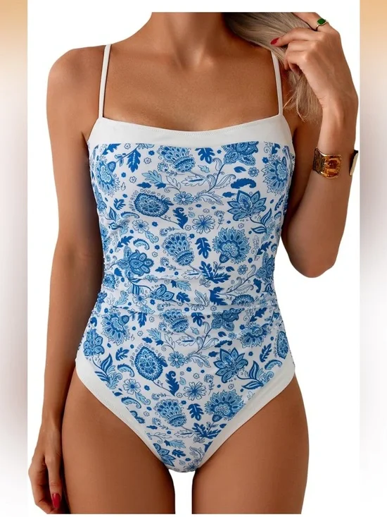 One Piece Swimsuit Tummy Control Slimming Color Block XL 1388/bb7-1