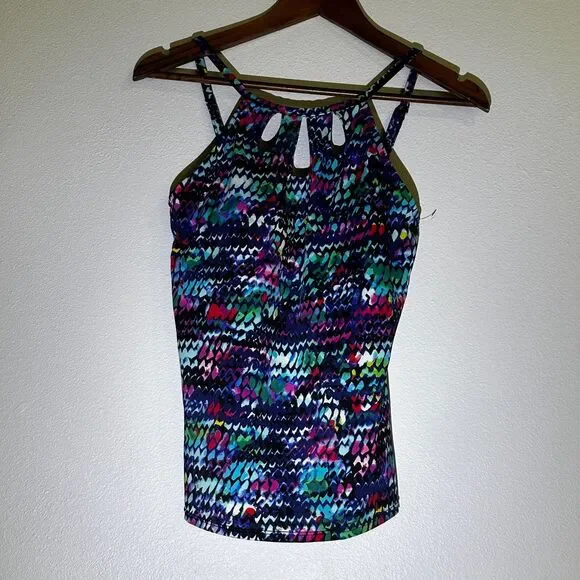 St John's Bay‎ Women's Swim Suit Tankini 10 Padded Abstract Cutout Top