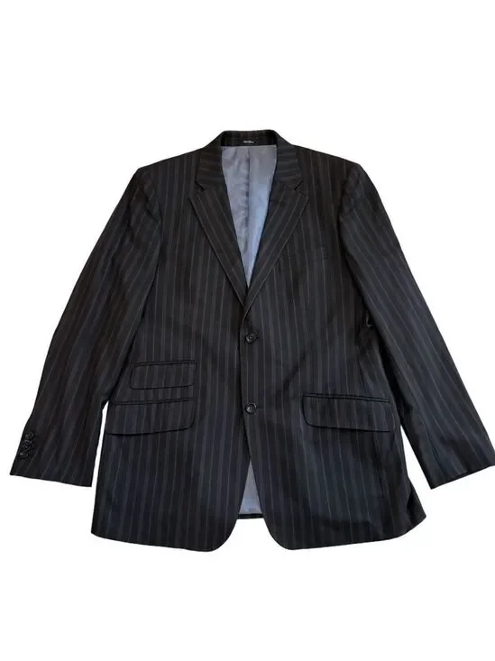 Ted Baker London Black Pinstripe Blazer wool career size 5 (42)
