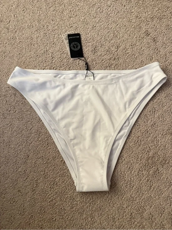 White High-Cut Bikini Bottom Cheeky Swim Beach Vacation White Bikini Bottom
