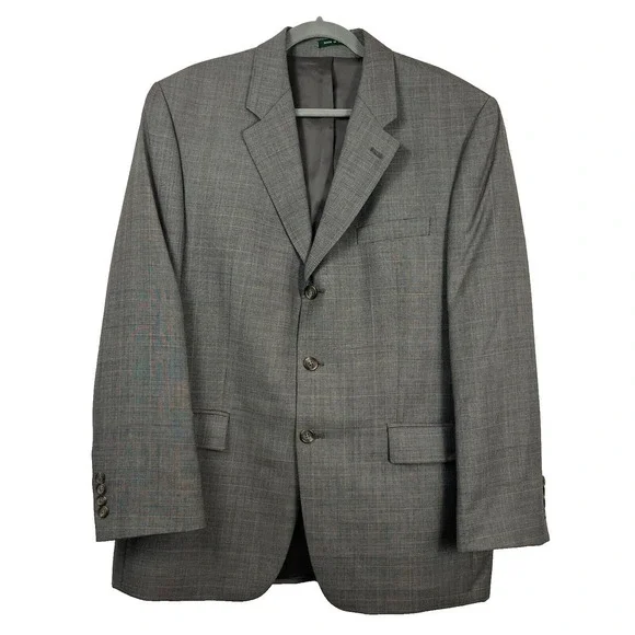 Lauren Ralph Lauren Blazer Mens 42R Gray Wool Academia Preppy Classic Oversized