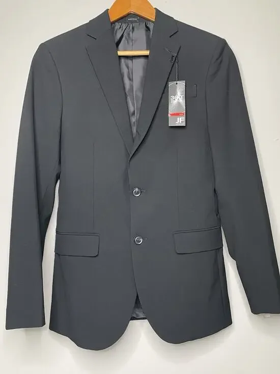 J Ferrar Mens 34R Slim Suit Jacket Blazer Black 360 Stretch 4 Way NWT