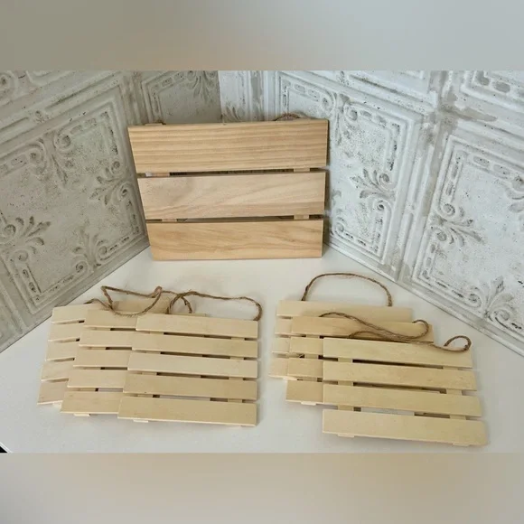 Bulk Lot Unfinished Wood Hanging Pallet Signs DIY Crafts Blank Slat Plaque