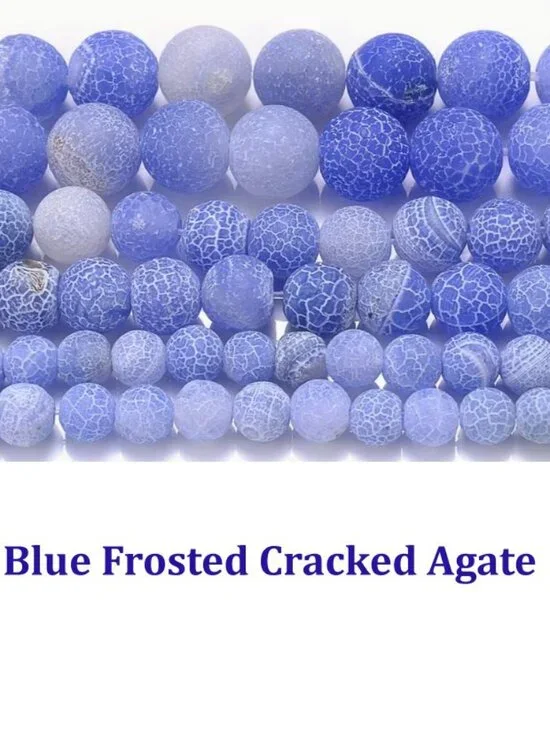 Blue Frosted Cracked Agates Stone  15