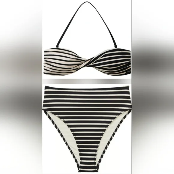 MDD/M/L VS PINK Swim Twist Bandeau Bikini Top HighWaist Cheeky Bikini Set