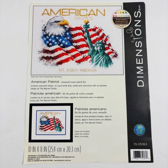 Dimensions American Patriot Counted Cross Stitch Kit 70-35363 Eagle Flag Open