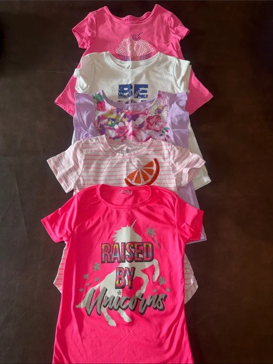 5 Tees Bundle Girls Size 7/8