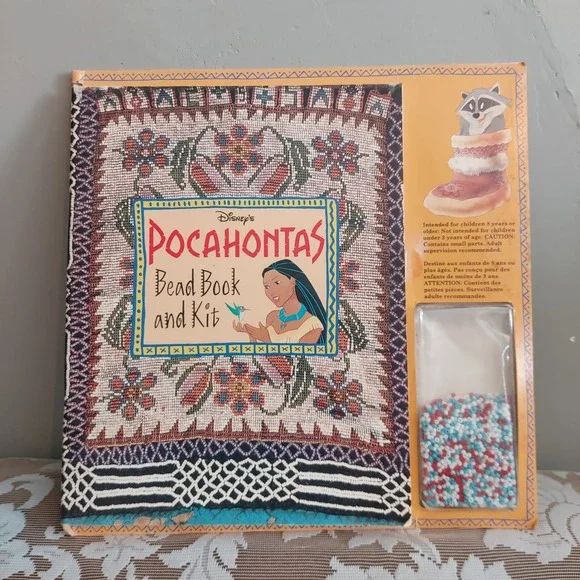 Vintage 1995 Disney Pocahontas Bead Book and Kit Native American Craft Activity