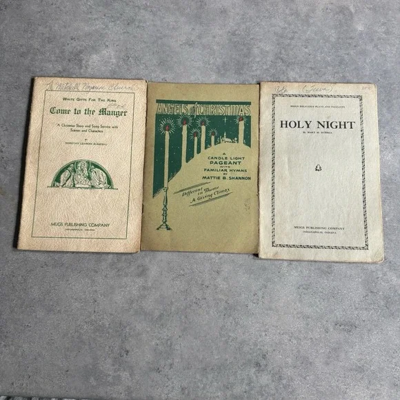 Vintage Christmas Church Pageant Book Lot Meigs Publishing 3 Booklets