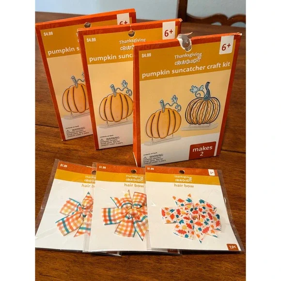 NEW Thanksgiving Kids Craft Kit‎ Pumpkin Suncatcher DIY Fall Activity Bundle