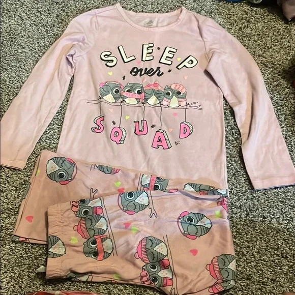Justice Pink Sleep Over Squad Pajama Set