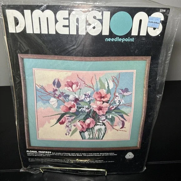 Vintage 1986 Dimensions Needlepoint Craft Kit 