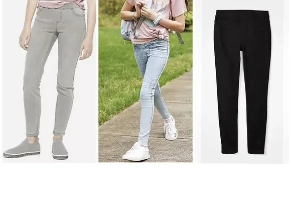 Lot Of 3 Justice Stretchy Girls' Pull On Jean Leggings Jeggings Pants Size 10