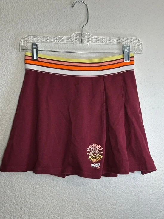 Justice x Stranger‎ Things Pleated Skirt Hawkins Tigers Youth Girls Large 12/14