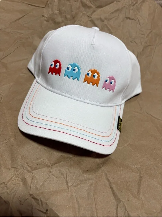 Justice pac-man white cap NWT one size