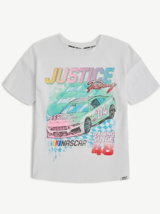 Justice Girl's NASCAR X Justice Collab Oversized Tee