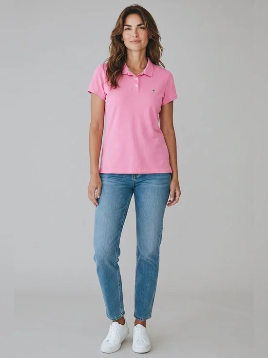 Lilly Pulitzer Short Sleeve Polo Shirt // Pink // XL