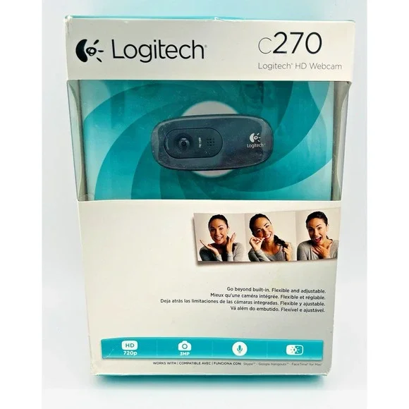 Logitech C270 HD 720P Webcam USB 2.0 Web Camera HD Microphone For PC Laptop New