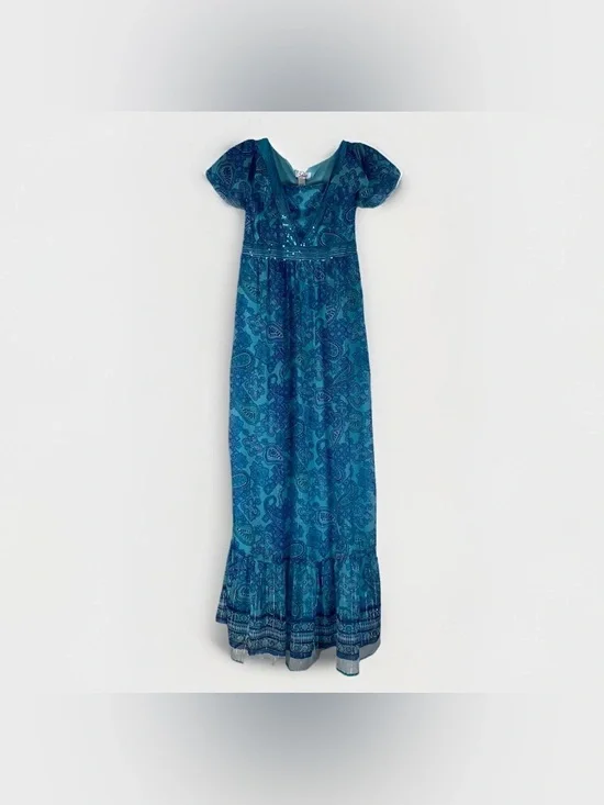 Justice Girl's blue Maxi floral/paisley Dress size 16